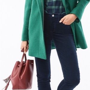 NWT JCrew City Coat; beautiful green